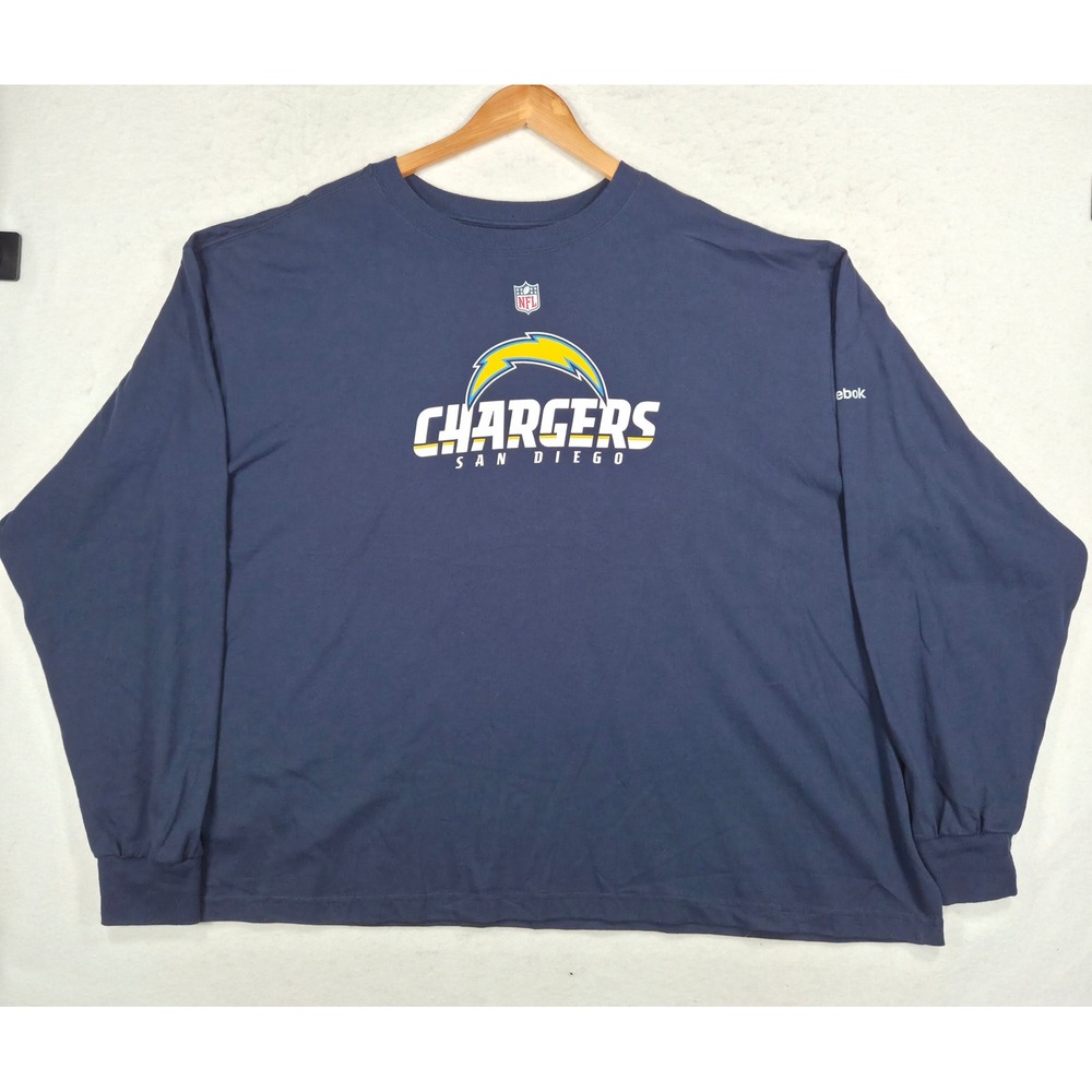 Reebok San Diego Chargers NFL Long Sleeve Shirt Navy Blue Mens 2XL